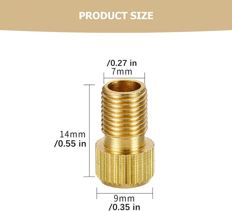 Fuulqgui 10 PCS Valve Core Pump Adapter Solid Brass Presta Valve Adapter to Convert Presta to Schrader Bike Pump Adapter with Seal Rings Adapter Converter for Bikes - Image 2